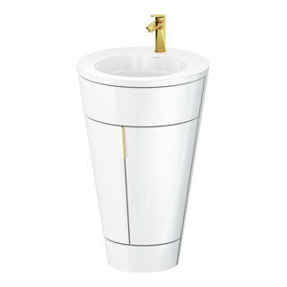 Duravit Meuble sous lavabo c-bonded Set Starck 1 56x86,4x60,5cm, blanc brillant