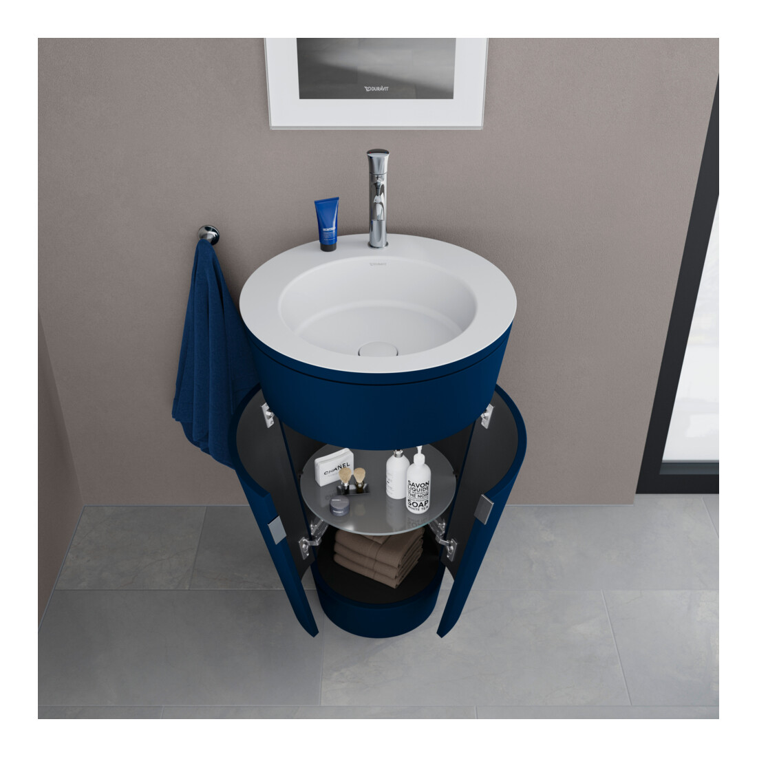 Duravit Meuble sous-lavabo c-bonded Set Starck 1 56x86,4x60,5cm, bleu mat