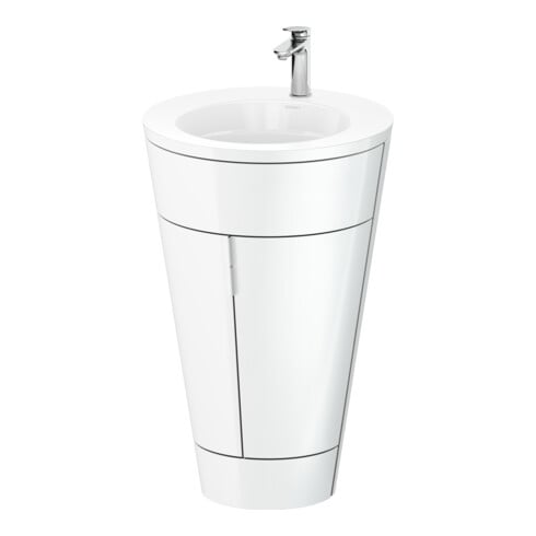Duravit Meuble sous lavabo c-bonded Set Starck 1 56x86,4x60,5cm, deb., chr, blanc hgl