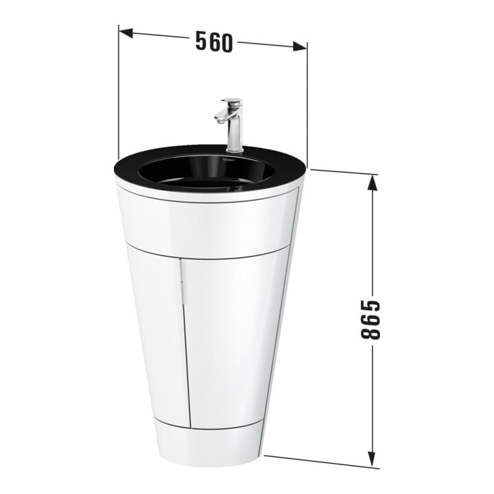 Duravit Meuble sous-lavabo c-bonded Set Starck 1 56x86,4x60,5cm, deb., chr, blanc hgl