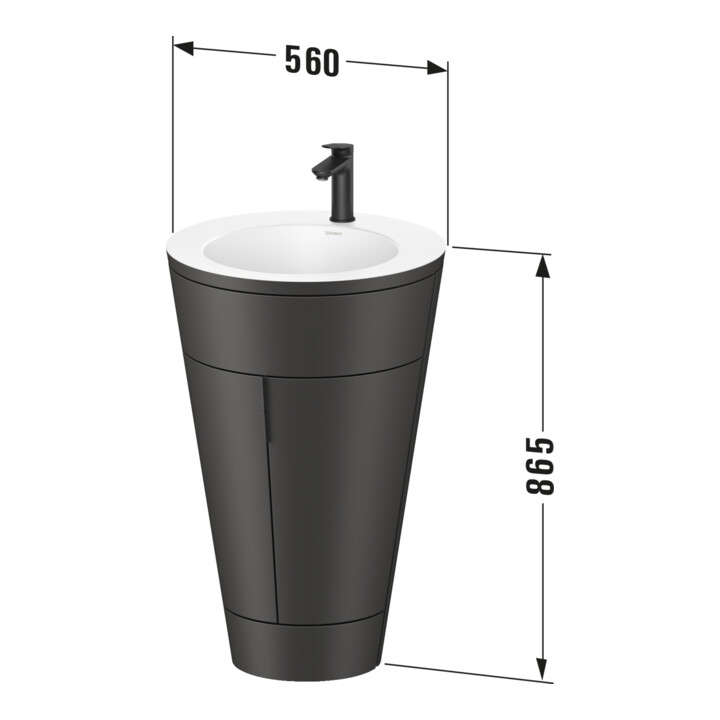 Duravit Meuble sous-lavabo c-bonded Set Starck 1 56x86,4x60,5cm, deb., chr, blc. hgl