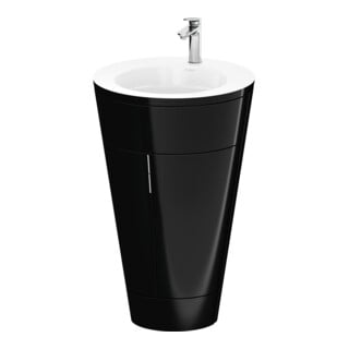 Duravit Meuble sous-lavabo c-bonded Set Starck 1 56x86,4x60,5cm, deb., chr mat, noir hgl