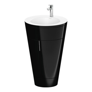 Duravit Meuble sous-lavabo c-bonded Set Starck 1 56x86,4x60,5cm, debout, gris chrome, noir brillant