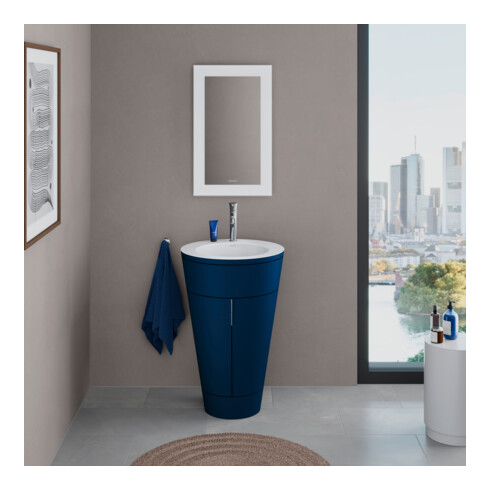 Duravit Meuble sous-lavabo c-bonded Set Starck 1 56x86,4x60,5cm, st, chr mat, bleu s-mat