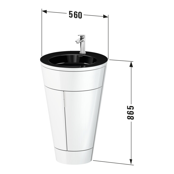 Duravit Meuble sous lavabo c-bonded Set Starck 1 56x86,4x60,5cm, st, Couleur noir, graph s-mat