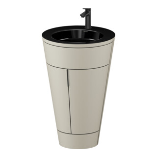 Duravit Meuble sous lavabo c-bonded Set Starck 1 56x86,4x60,5cm, st, Couleur noire, Tau satinée