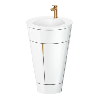 Duravit Meuble sous lavabo c-bonded Set Starck 1 56x86,4x60,5cm, st, G bronze vieilli, blanc brillant