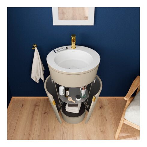 Duravit Meuble sous-lavabo c-bonded Set Starck 1 56x86,4x60,5cm, st, G g pol., Tau s-mat