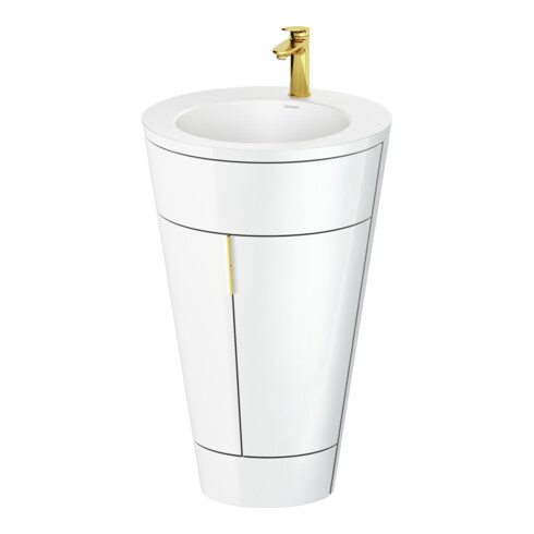 Duravit Meuble sous-lavabo c-bonded Set Starck 1 56x86,4x60,5cm, st, G gol pol., blanc hgl