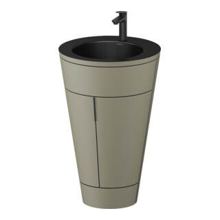 Duravit Meuble sous-lavabo c-bonded Set Starck 1 56x86,4x60,5cm, st, G noir, st-g s-mat