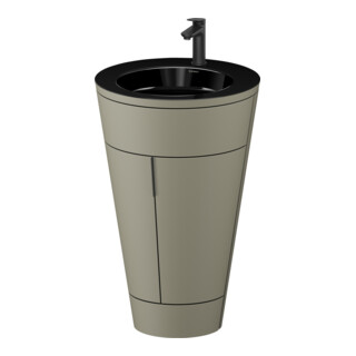 Duravit Meuble sous-lavabo c-bonded Set Starck 1 56x86,4x60,5cm, st, G noir, st-g s-mat