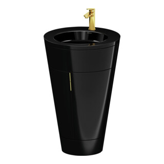 Duravit Meuble sous-lavabo c-bonded Set Starck 1 56x86,4x60,5cm, st, Gr. doré poli, blanc brillant