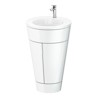 Duravit Meuble sous-lavabo c-bonded Set Starck 1 56x86,4x60,5cm, st, IB, chr mat, blanc brillant