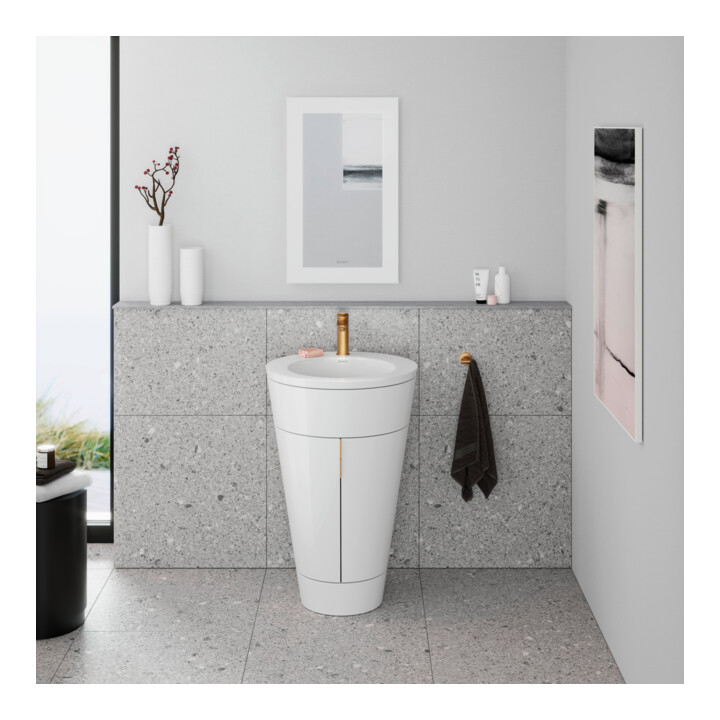 Duravit Meuble sous-lavabo c-bonded Set Starck 1 56x86,4x60,5cm, st, IB, G b ge, blanc hgl