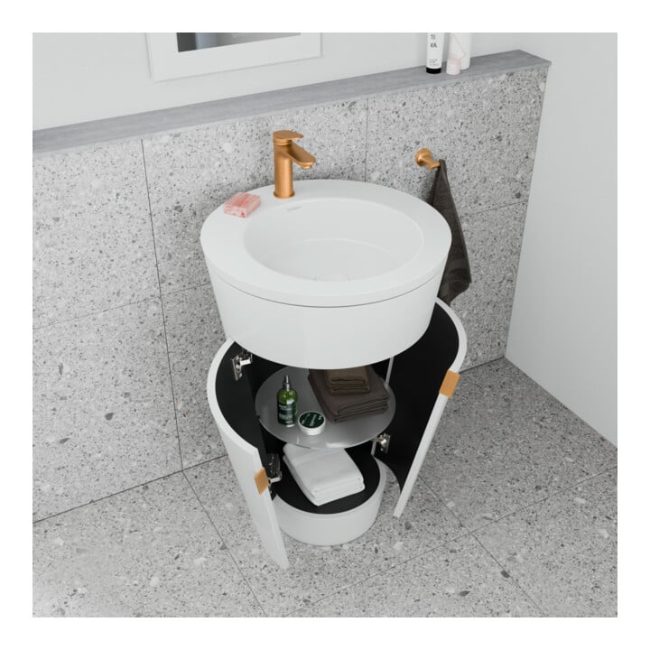 Duravit Meuble sous-lavabo c-bonded Set Starck 1 56x86,4x60,5cm, st, IB, G b ge, blanc hgl