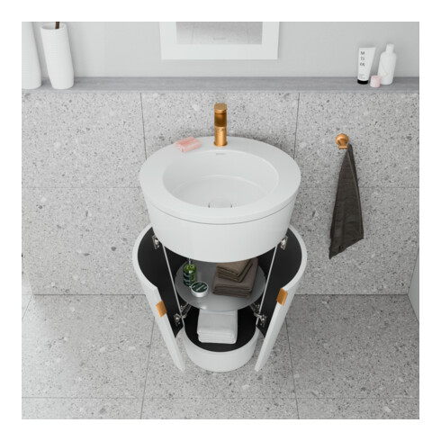 Duravit Meuble sous-lavabo c-bonded Set Starck 1 56x86,4x60,5cm, st, IB, G b ge, blanc hgl