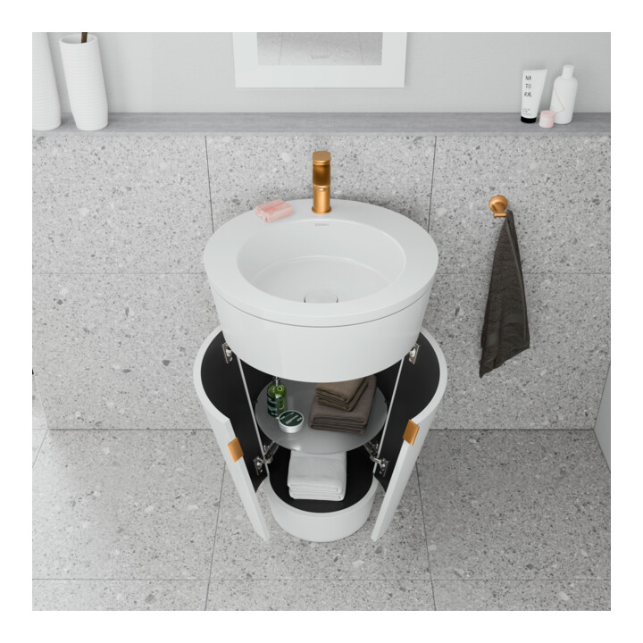 Duravit Meuble sous-lavabo c-bonded Set Starck 1 56x86,4x60,5cm, st, IB, G b ge, blanc hgl