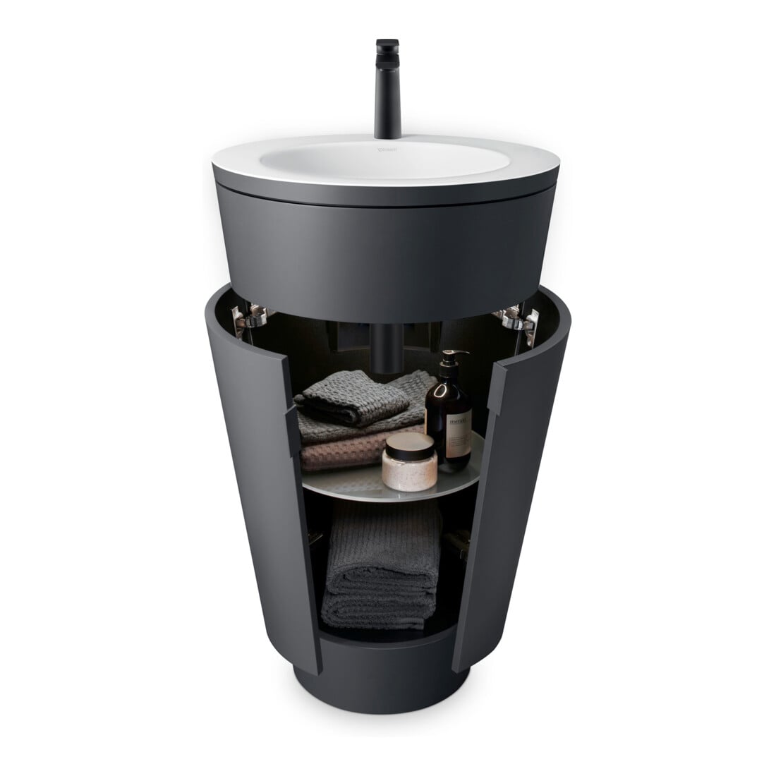 Duravit Meuble sous-lavabo c-bonded Set Starck 1 56x86,4x60,5cm, st, IB, G noir, gris mat s-matt