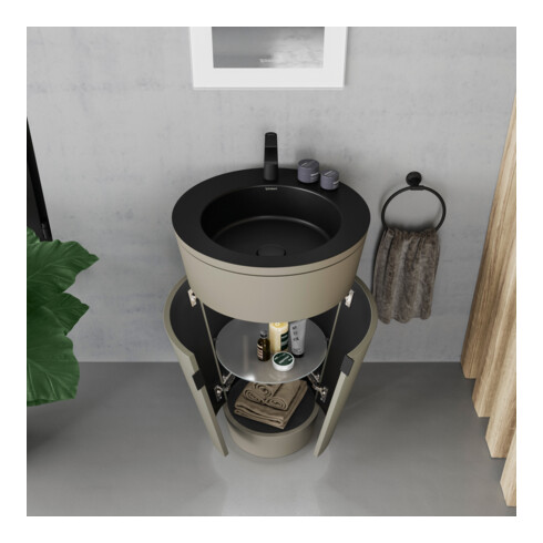 Duravit Meuble sous-lavabo c-bonded Set Starck 1 56x86,4x60,5cm, st, IB, G noir, st-g m