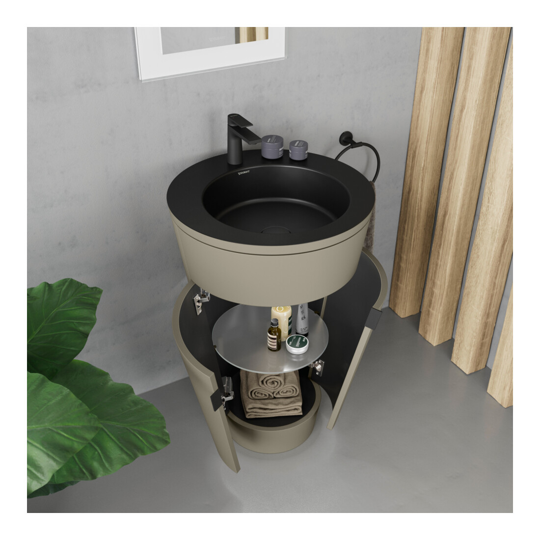 Duravit Meuble sous-lavabo c-bonded Set Starck 1 56x86,4x60,5cm, st, IB, G noir, st-g m