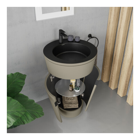 Duravit Meuble sous-lavabo c-bonded Set Starck 1 56x86,4x60,5cm, st, IB, G noir, st-g m