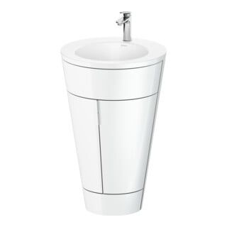 Duravit Meuble sous lavabo c-bonded Set Starck 1 56x86,4x60,5cm, st, IB, Gr. chr, blanc hgl