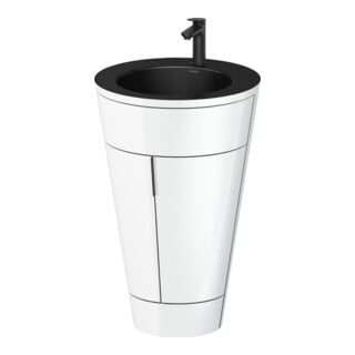 Duravit Meuble sous-lavabo c-bonded Set Starck 1 56x86,4x60,5cm, st, IB, Gr. noir, blanc hgl