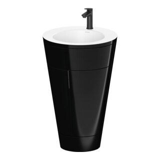 Duravit Meuble sous lavabo c-bonded Set Starck 1 56x86,4x60,5cm, st, IB, Gr. noir, noir hgl