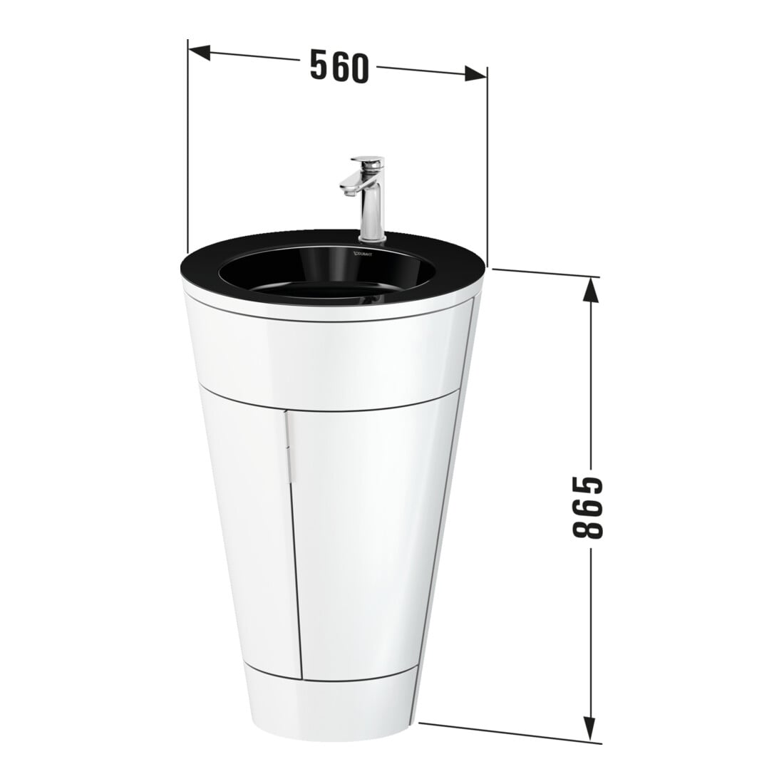 Duravit Meuble sous-lavabo c-bonded Starck 1 56x86,4x60,5cm, graph s-mat