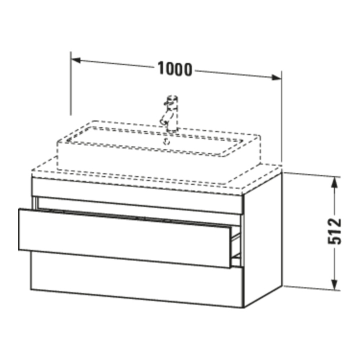 Duravit Meuble sous-lavabo Com DuraStyle 100x47,8 cm, bas, mat, 2 tiroirs