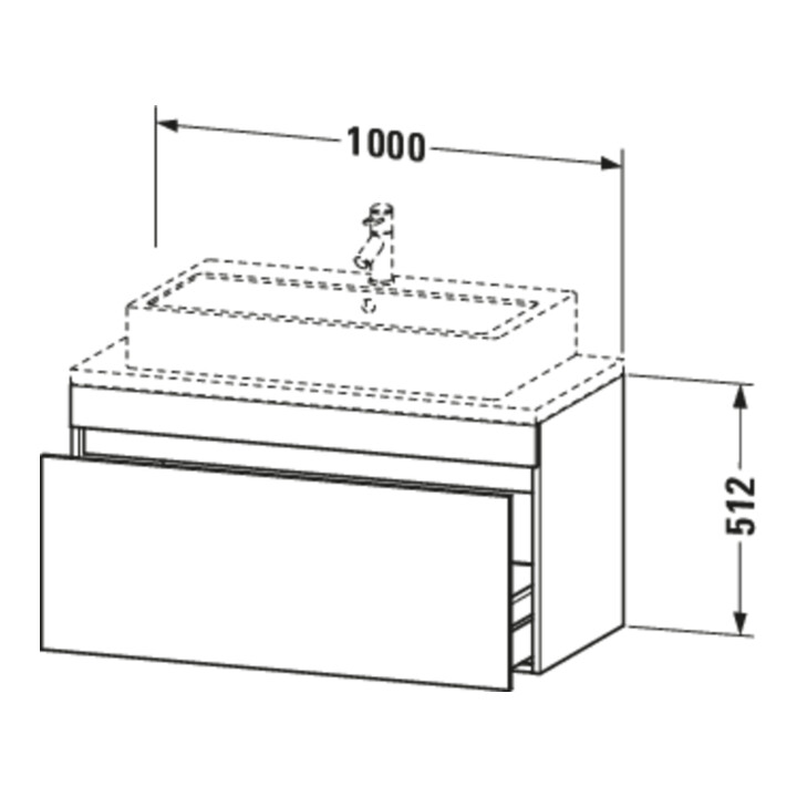 Duravit Meuble sous lavabo Com DuraStyle 100x47,8 cm, bas. mat, avec console, 1 tiroir