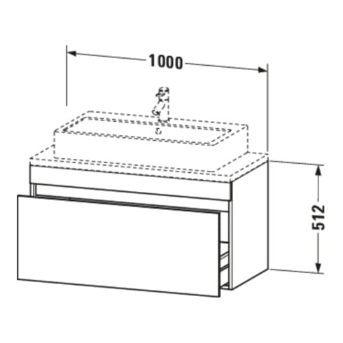 Duravit Meuble sous lavabo Com DuraStyle 100x47,8 cm, béton gris, 1 tiroir