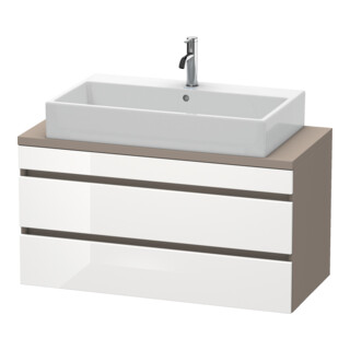 Duravit Meuble sous-lavabo Com DuraStyle 100x47,8 cm, blanc hg/b ma, avec console, 2 tiroirs