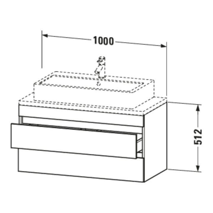 Duravit Meuble sous lavabo Com DuraStyle 100x47,8 cm, blanc mat, 2 tiroirs