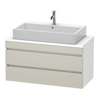 Duravit Meuble sous lavabo Com DuraStyle 100x47,8 cm, taupe/blanc mat, 2 tiroirs