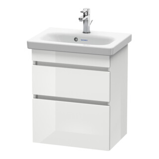 Duravit Meuble sous lavabo Com DuraStyle 50x36,8 cm, blanc brillant, 2 tiroirs, suspendu
