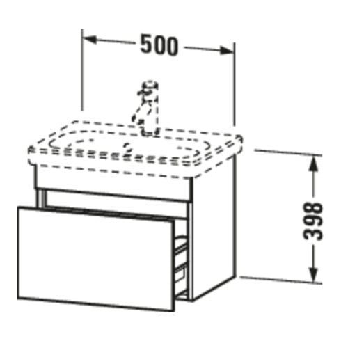 Duravit Meuble sous lavabo Com DuraStyle 50x36,8 cm, blanc mat, 1 tiroir