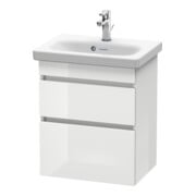 Duravit Meuble sous lavabo Com DuraStyle 50x36,8 cm, blanc mat, 2 tiroirs, suspendu-2