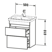 Duravit Meuble sous-lavabo Com DuraStyle 50x36,8 cm, blanc mat, 2 tiroirs, suspendu-5