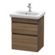 Duravit Meuble sous lavabo Com DuraStyle 50x36,8 cm, noyer naturel, 2 tiroirs, suspendu-1