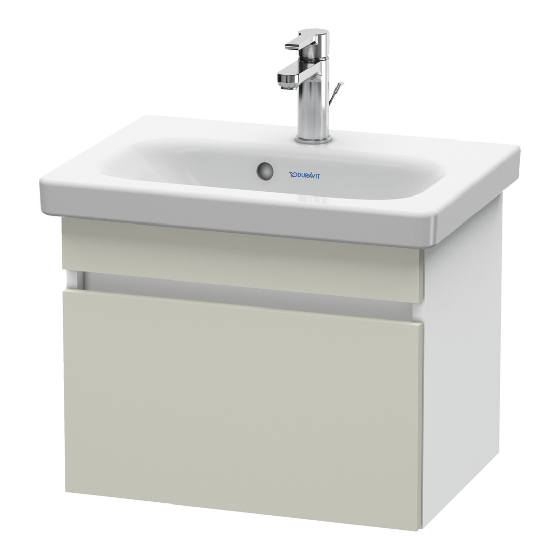Duravit Meuble sous lavabo Com DuraStyle 50x36,8 cm, taupe/blanc mat, 1 tiroir