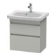 Duravit Meuble sous lavabo Com DuraStyle 58x36,8 cm, béton gris, 2 tiroirs, suspendu-1