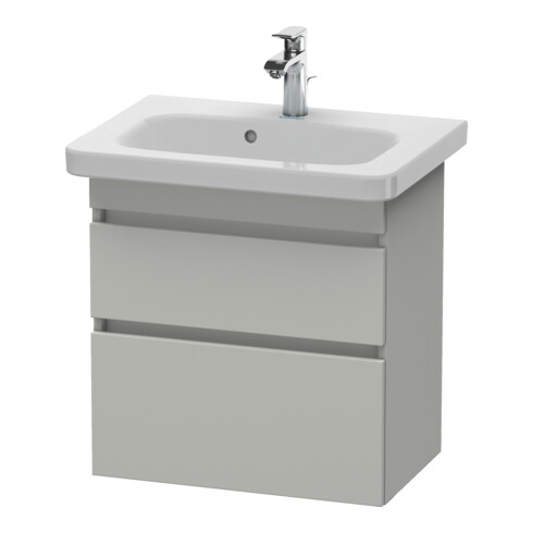 Duravit Meuble sous lavabo Com DuraStyle 58x36,8 cm, béton gris, 2 tiroirs, suspendu