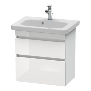 Duravit Meuble sous lavabo Com DuraStyle 58x36,8 cm, blanc brillant/mat, 2 tiroirs, suspendu