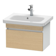 Duravit Meuble sous-lavabo Com DuraStyle 58x36,8 cm, blanc mat/noyer naturel, 1 tiroir-1