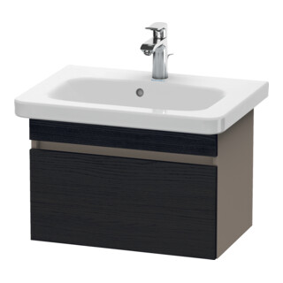 Duravit Meuble sous lavabo Com DuraStyle 58x36,8 cm, blanc œuf/basalte mat, 1 tiroir