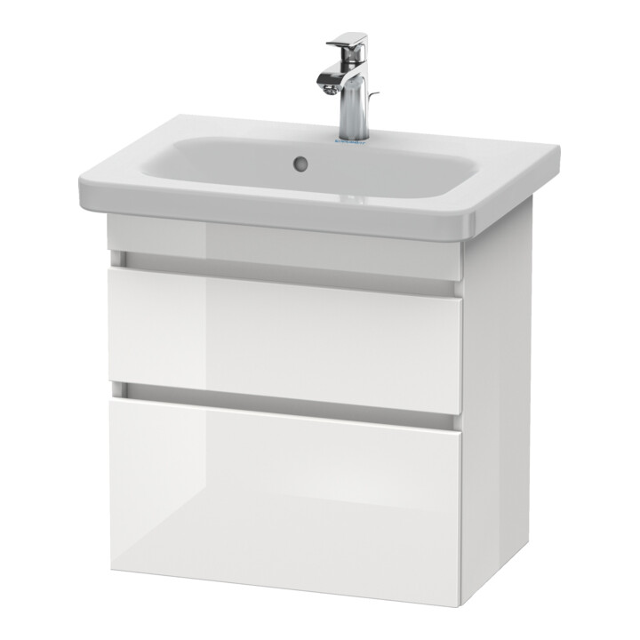 Duravit Meuble sous-lavabo Com DuraStyle 58x36,8 cm, blanc œuf/blanc, 2 tiroirs, suspendu