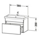 Duravit Meuble sous-lavabo Com DuraStyle 58x36,8 cm, graphite mat, 1 tiroir