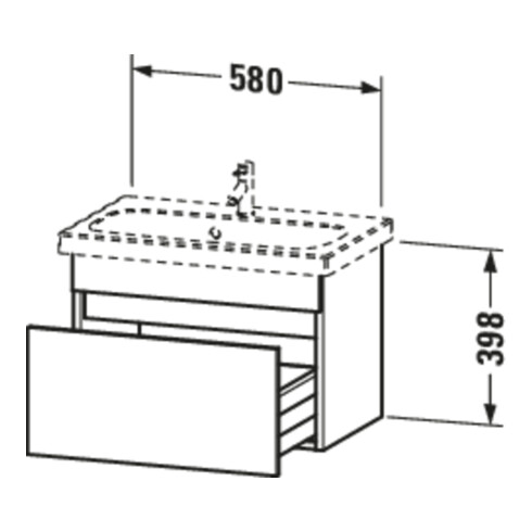 Duravit Meuble sous-lavabo Com DuraStyle 58x36,8 cm, graphite mat, 1 tiroir