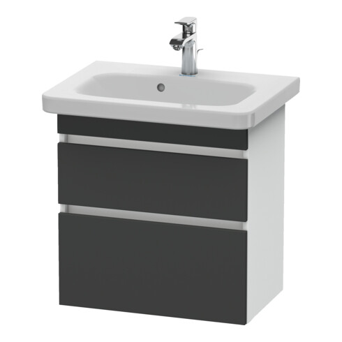 Duravit Meuble sous-lavabo Com DuraStyle 58x36,8 cm, gris m/blanc mat, 2 tiroirs, suspendu